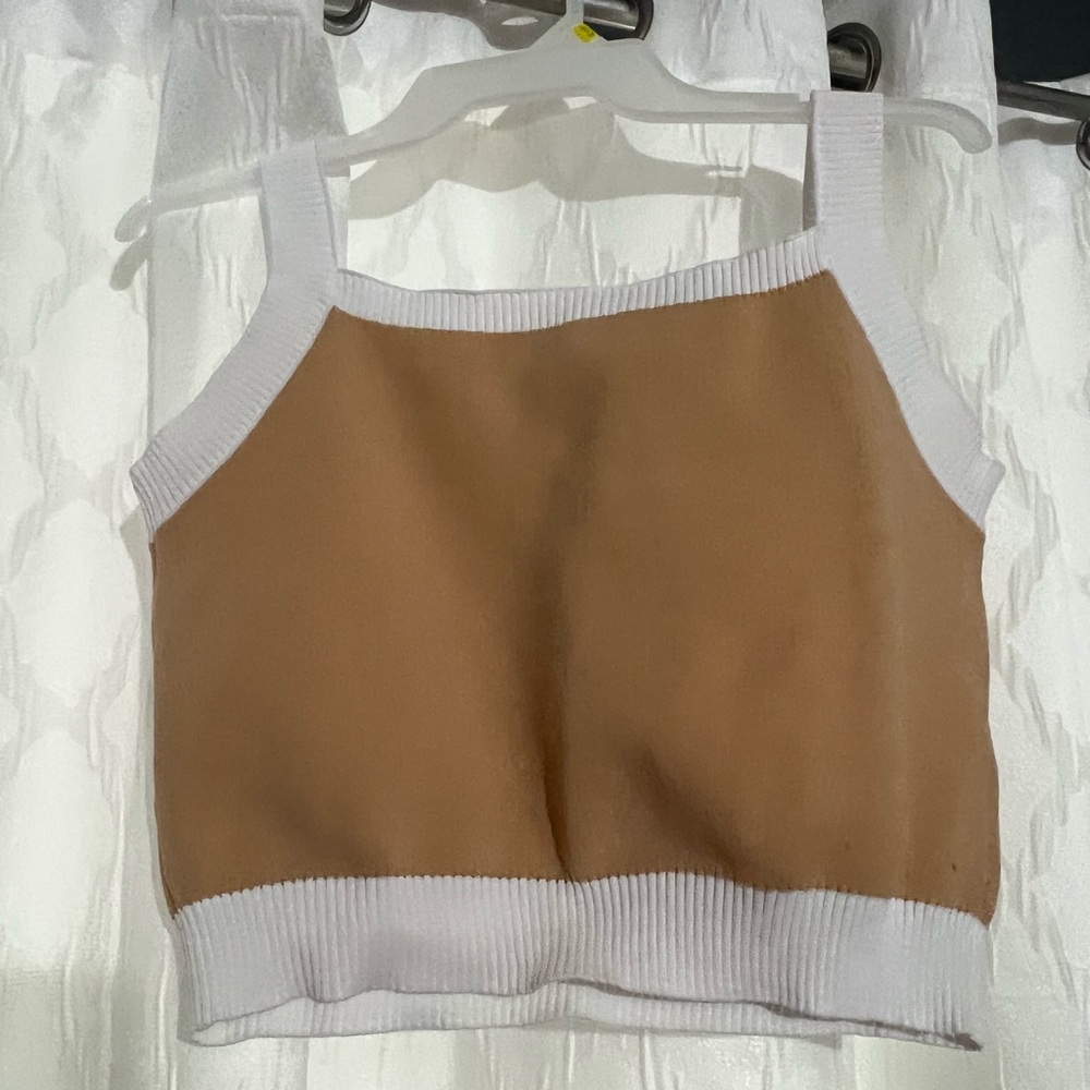 Stylish Tan and White Women's Top